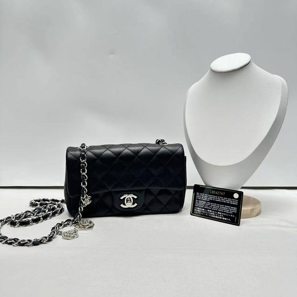 Chanel/CC Mini Rectangular Quilted Flap Black