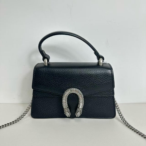 【TikTok Livestream】Gucci/GG Dionysus Mini Top Handle Crystal Black