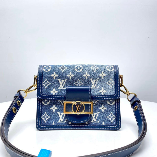 【TikTok Livestream】Louis Vuitton/ LV Dauphine Mini Monogram Jacquard Blue CPU0428
