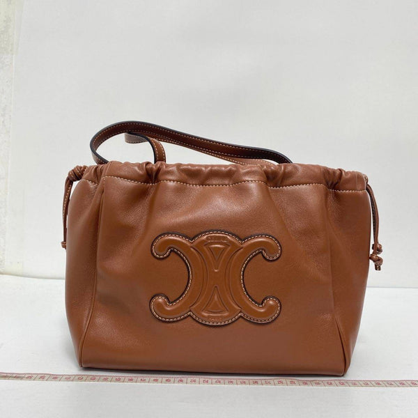 【TikTok Livestream】Celine Cuir Small Triomphe Drawstring Brown