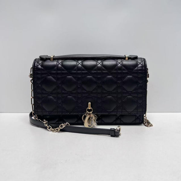 【TikTok Livestream】Dior/CD MissDior Cannage Chain Pouch Quilted Flap Black CPU0420