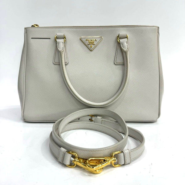 【TikTok Livestream】Prada Galleria Medium Double Zip White Crossbody GIA0601