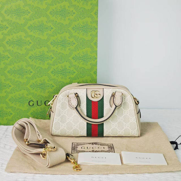 【TikTok Livestream】Gucci/GG Ophidia Mini Convertible Boston Top Handle Beige CPU0121