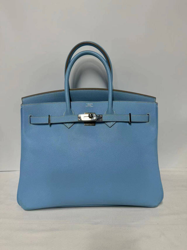 Hermes Birkin 35 Blue Paradise Square O Epsom