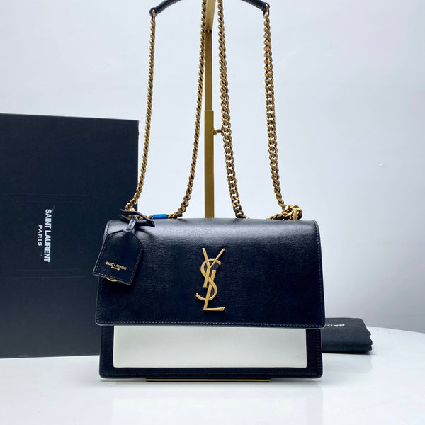 【TikTok Livestream】Saint Laurent/YSL Sunset Medium Black/White