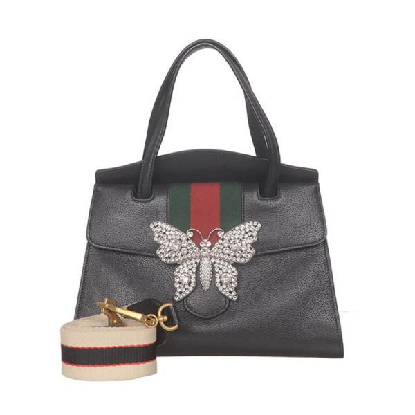【TikTok Livestream】Gucci/GG Ophidia Medium Crystal Butterfly Stripe Black CPU0604