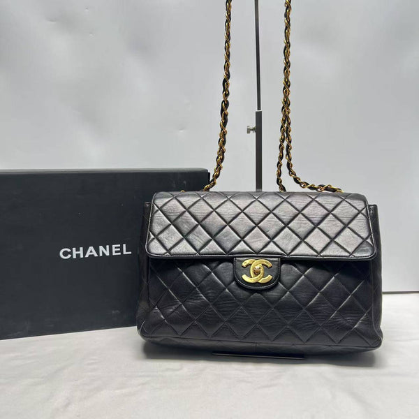 Chanel/CC Diamond Quilted Single Flap Chain Vintage Black/Gold GIA0222