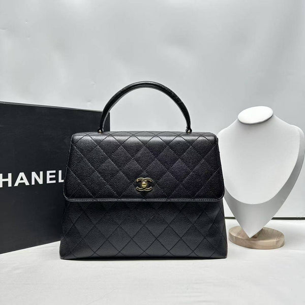 Chanel/CC Caviar Kelly Jumbo Flap Black Handbag