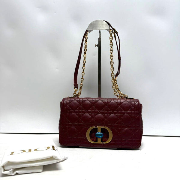 【TikTok Livestream】Dior/CD Caro Medium Cannage Brick Red CPU0212