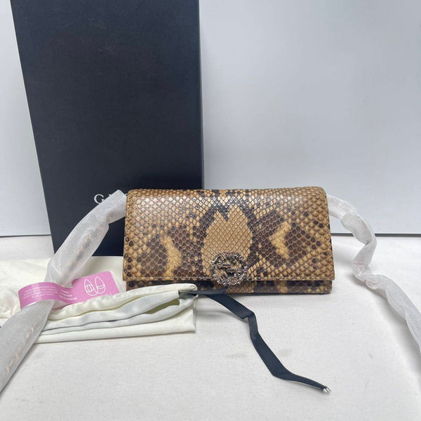 【TikTok Livestream】Gucci/GG Crystal Embellished Wallet Interlocking G Flap Natural