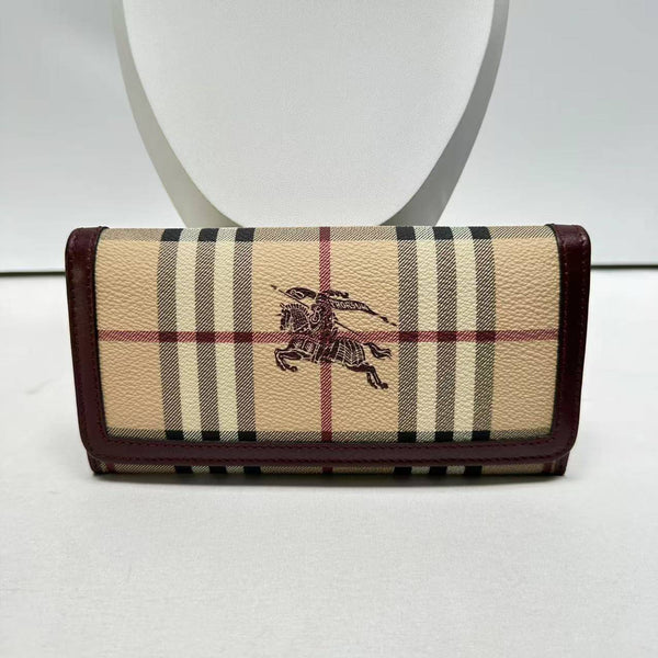 【TikTok Livestream】Burberry Penrose Continental Haymarket Check Beige/Burgundy CPU0401