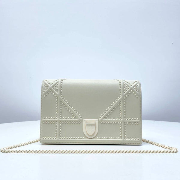 【TikTok Livestream】Dior/CD Diorama WOC Flap Studded Off White CPU0424