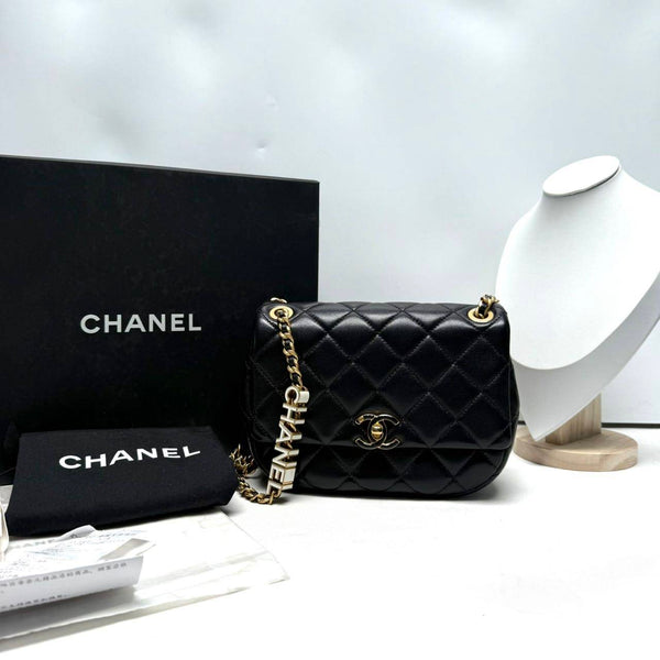 Chanel/CC Quilted Logo Chain Flap Limited Edition Black GIA0530