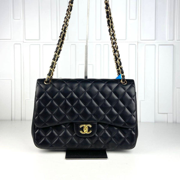 Chanel/CC Classic Double Flap Jumbo Quilted Black CPU0605