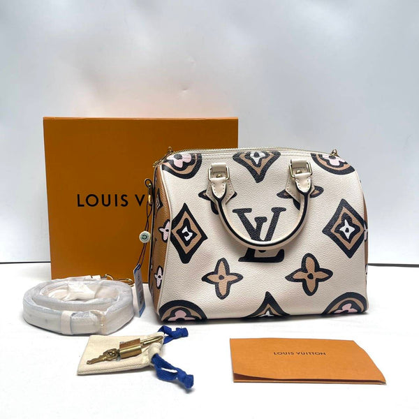 【TikTok Livestream】Louis Vuitton/ LV Speedy Bandouliere 25 Monogram Giant Wild At Heart Cream