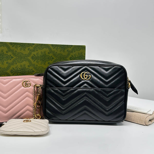 【TikTok Livestream】Gucci/GG GG Marmont Mini Matelasse Multi Use Black CPU0306