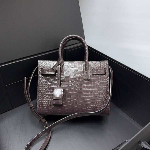 【TikTok Livestream】Saint Laurent/YSL Sac De Jour Nano Croco Embossed Burgundy CPU0121