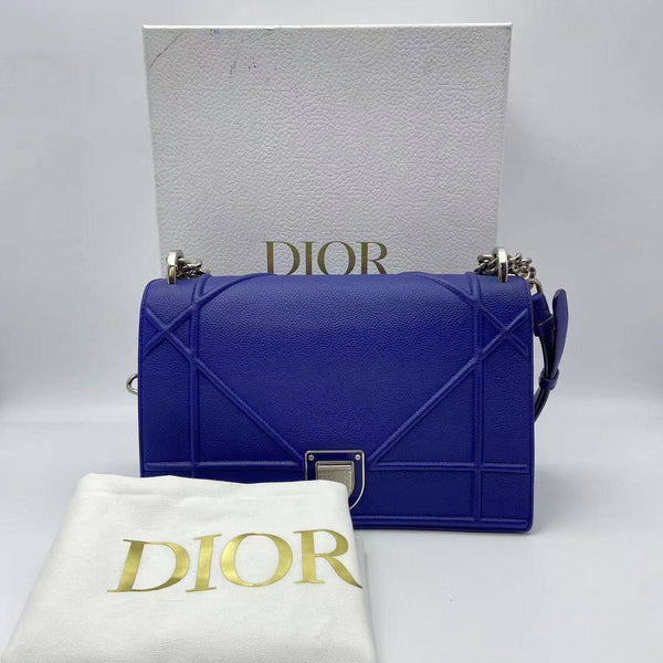 【TikTok Livestream】Dior/CD Diorama Medium Blue Crossbody