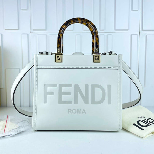 【TikTok Livestream】Fendi Sunshine Small Top Handle White GIA0604
