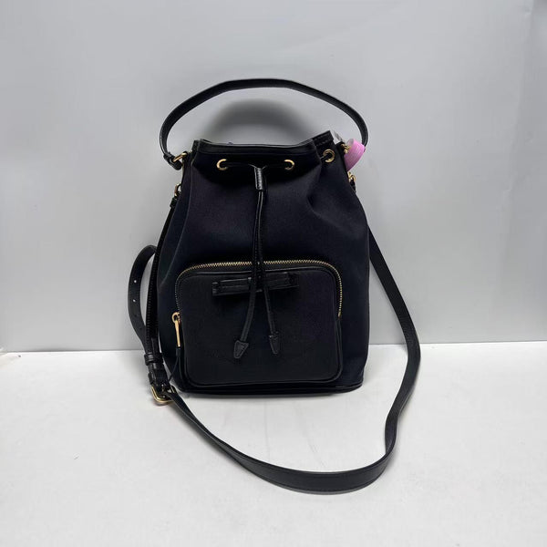 【TikTok Livestream】Prada Drawstring Bucket Top Handle Black CPU0618