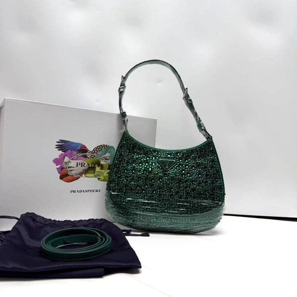 【TikTok Livestream】Prada Cleo Crystal Green CPU0610