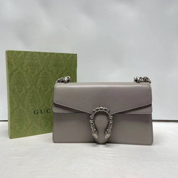 【TikTok Livestream】Gucci/GG Dionysus Small With Crystal Chain Grey