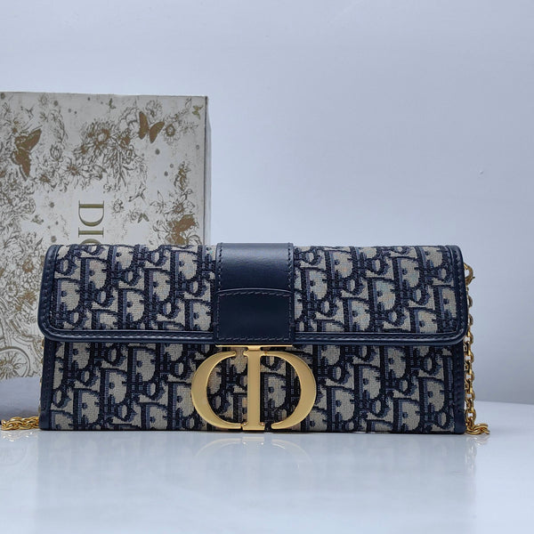 【TikTok Livestream】Dior/CD Montaigne 30 Oblique Chain Blue CPU0329