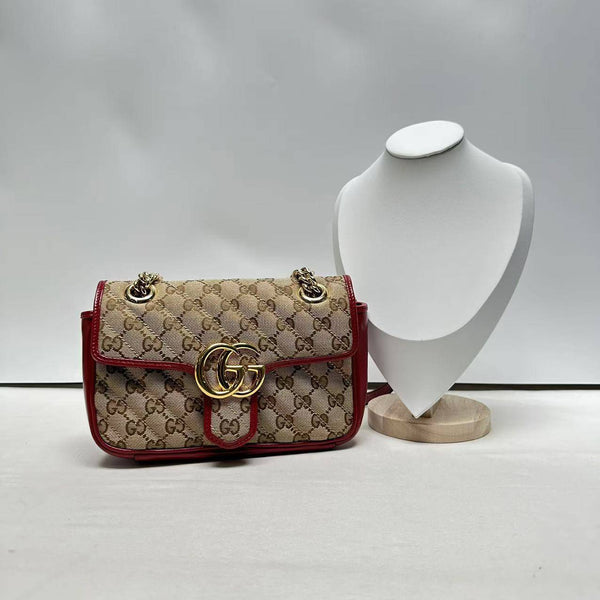 【TikTok Livestream】Gucci/GG Marmont Mini Beige/Red CPU0302