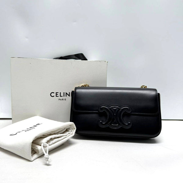 【TikTok Livestream】Celine Triomphe Cuir Chain Black CPU0401