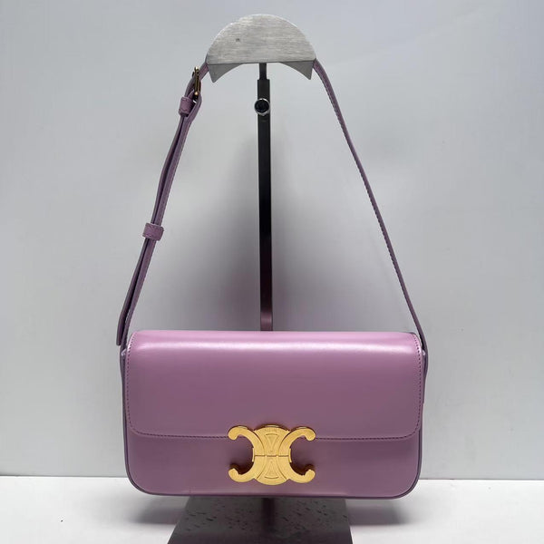 【TikTok Livestream】Celine Triomphe Rectangle Flap Purple CPU0415