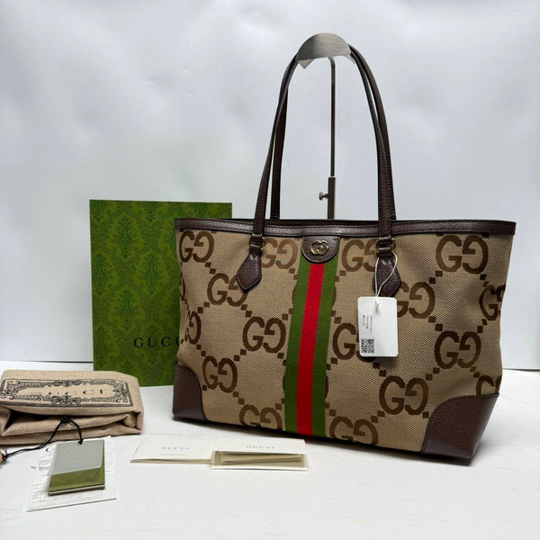 【TikTok Livestream】Gucci/GG Ophidia Medium Shopping Tote Camel Ebony CPU0201