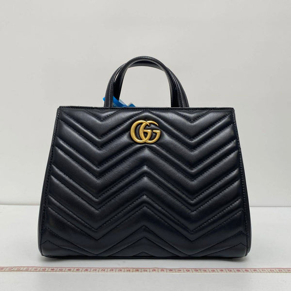 【TikTok Livestream】Gucci/GG Marmont Small Top Handle Black GIA0227