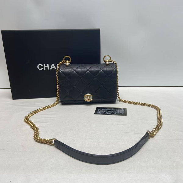 Chanel/CC Pearl CC Flap Quilted Accordion Black BFCM