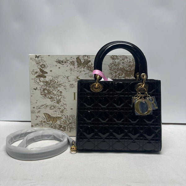 【TikTok Livestream】Dior/CD LadyDior Medium Black C1203