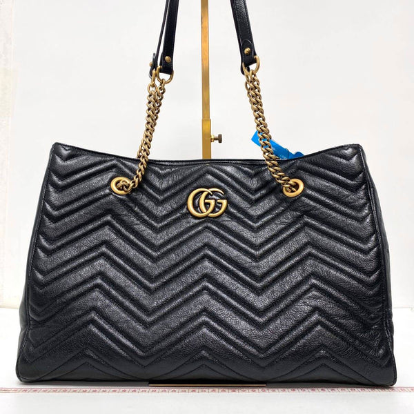 【TikTok Livestream】Gucci/GG Vintage Marmont Tote Medium Black