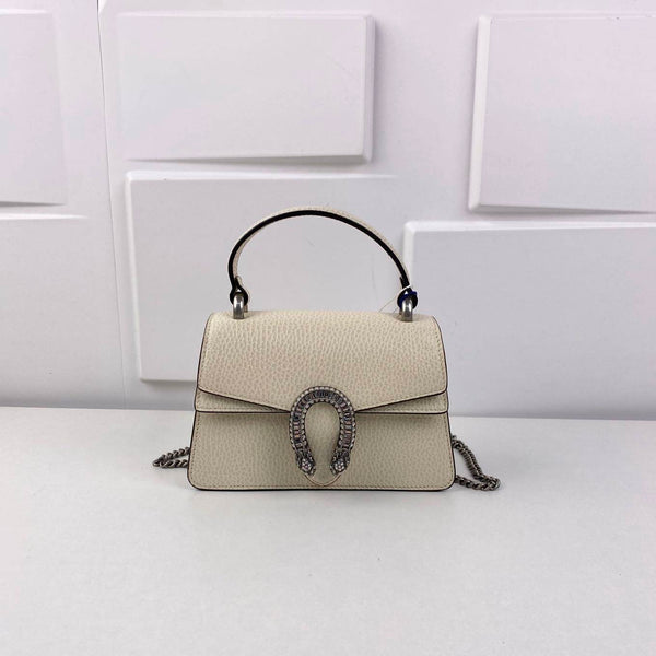 【TikTok Livestream】Gucci/GG Dionysus Super Mini Flap Crystal White CPU0618