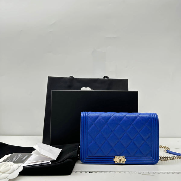 Chanel/CC Le Boy WOC Flap Quilted Blue