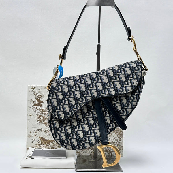 Dior/CD Saddle Medium Oblique Hobo Blue BFCM