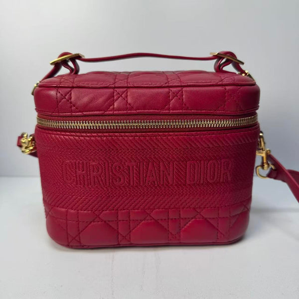 【TikTok Livestream】Dior/CD DiorTravel Small Vanity Cannage Red CPU0604