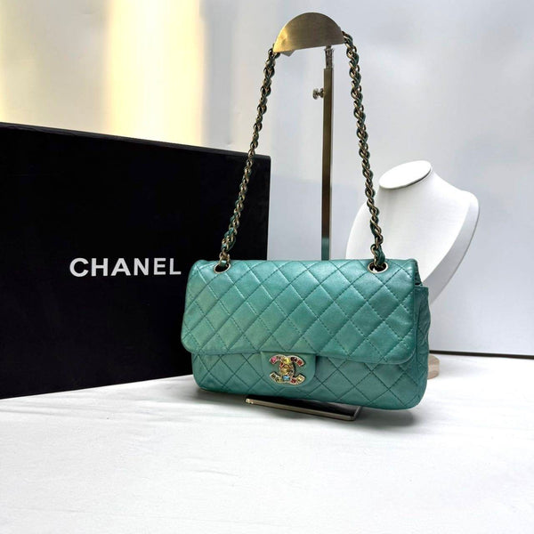 Chanel/CC Quilted Flap Chain Green CPU0329
